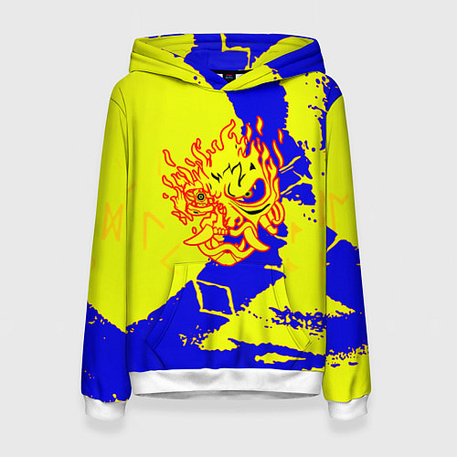 Женская толстовка Samurai logo yellow fire / 3D-Белый – фото 1