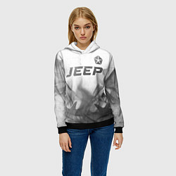 Толстовка-худи женская Jeep - white gradient посередине, цвет: 3D-черный — фото 2