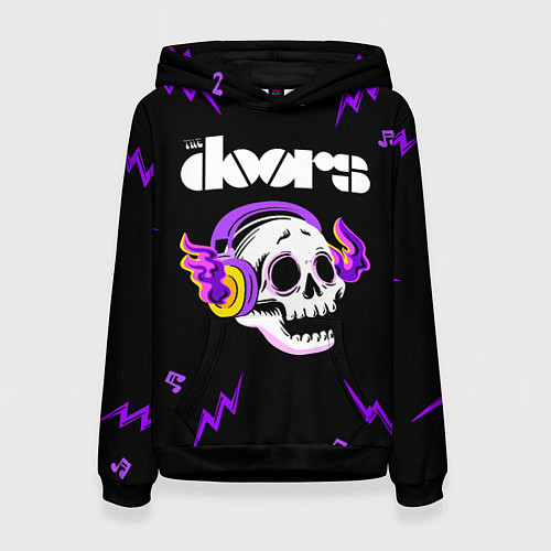 Женская толстовка The Doors неоновый череп / 3D-Черный – фото 1