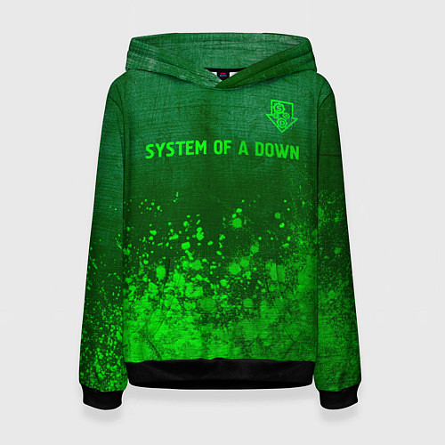 Женская толстовка System of a Down - green gradient посередине / 3D-Черный – фото 1