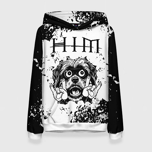 Женская толстовка HIM - рок пес / 3D-Белый – фото 1