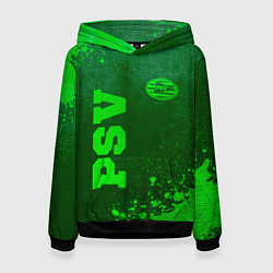 Толстовка-худи женская PSV - green gradient вертикально, цвет: 3D-черный