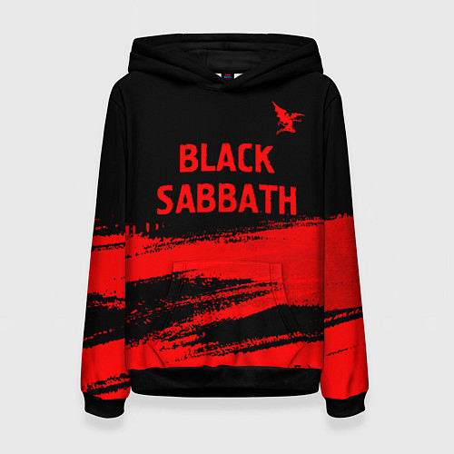 Женская толстовка Black Sabbath - red gradient посередине / 3D-Черный – фото 1