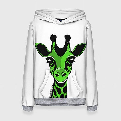 Женская толстовка Зеленый жираф / 3D-Меланж – фото 1
