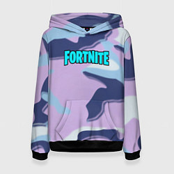 Толстовка-худи женская Fortnite camo steel, цвет: 3D-черный