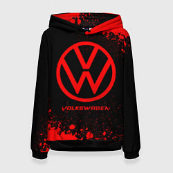 Толстовка-худи женская Volkswagen - red gradient, цвет: 3D-черный