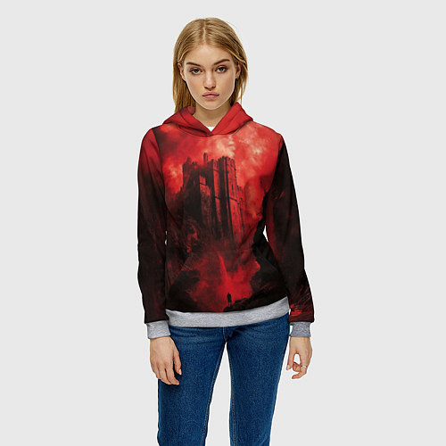 Женская толстовка Путник под багровым замком / 3D-Меланж – фото 3