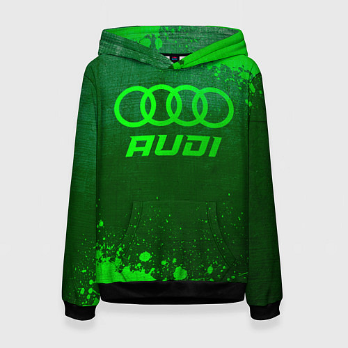 Женская толстовка Audi - green gradient / 3D-Черный – фото 1