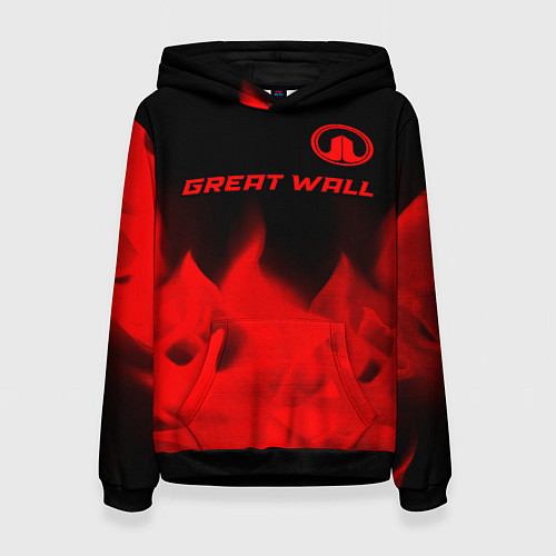 Женская толстовка Great Wall - red gradient посередине / 3D-Черный – фото 1