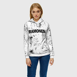 Толстовка-худи женская Ramones dirty ice, цвет: 3D-белый — фото 2