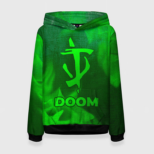 Женская толстовка Doom - green gradient / 3D-Черный – фото 1