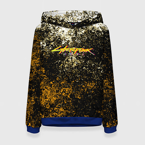 Женская толстовка Cyberpunk текстура краски / 3D-Синий – фото 1