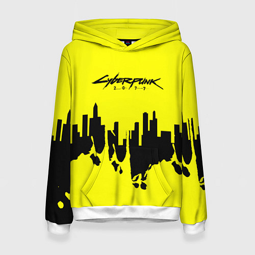 Женская толстовка Cyberpunk 2077 geometry yellow / 3D-Белый – фото 1