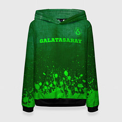 Толстовка-худи женская Galatasaray - green gradient посередине, цвет: 3D-черный