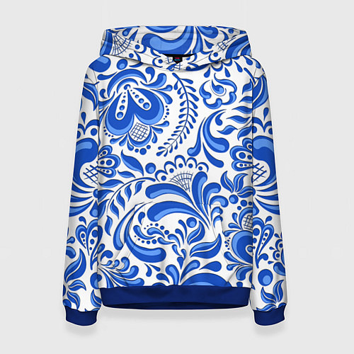 Женская толстовка Русская гжель / 3D-Синий – фото 1
