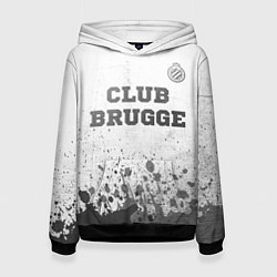 Толстовка-худи женская Club Brugge - white gradient посередине, цвет: 3D-черный