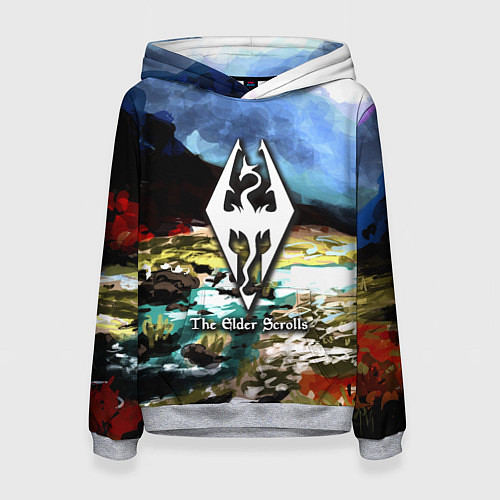 Женская толстовка Cкайрим краски художника / 3D-Меланж – фото 1