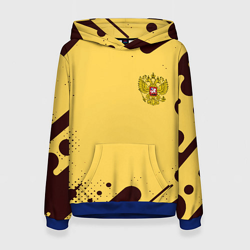 Женская толстовка Герб РФ текстура ретро / 3D-Синий – фото 1