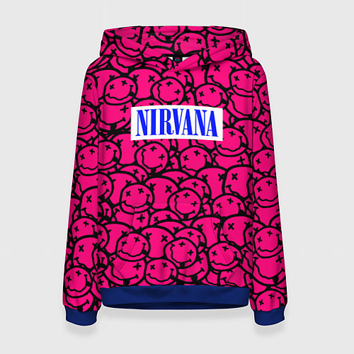 Женская толстовка Nirvana pink logo / 3D-Синий – фото 1