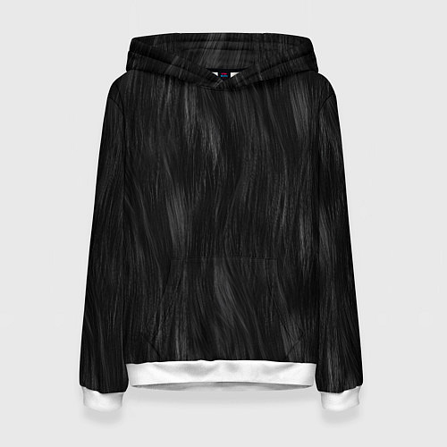 Женская толстовка Мех чёрной кошки / 3D-Белый – фото 1