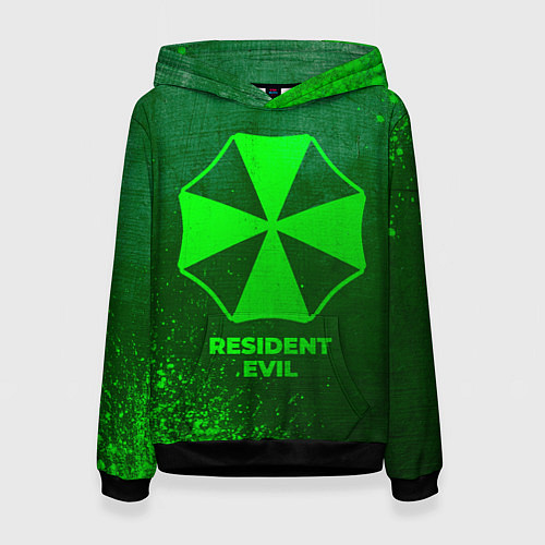 Женская толстовка Resident Evil - green gradient / 3D-Черный – фото 1