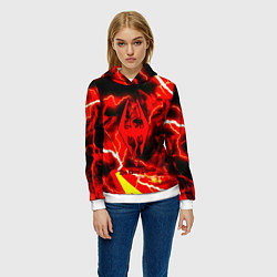 Толстовка-худи женская Skyrim red storm logo, цвет: 3D-белый — фото 2