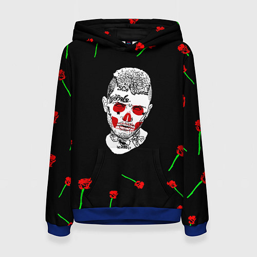 Женская толстовка Lil peep rap band rose / 3D-Синий – фото 1