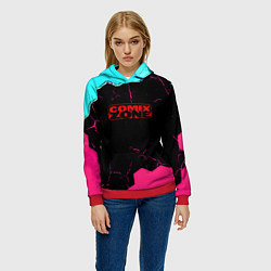 Толстовка-худи женская Comix zone hexagon, цвет: 3D-красный — фото 2
