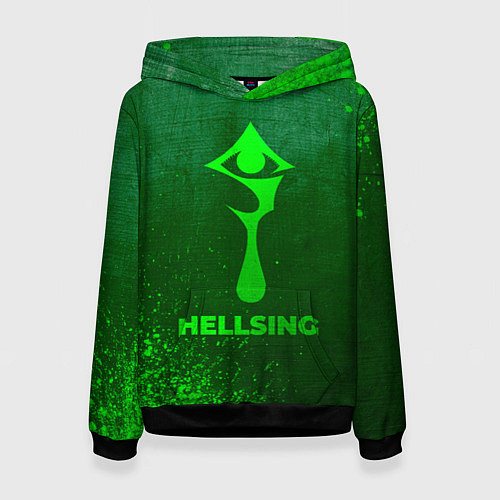 Женская толстовка Hellsing - green gradient / 3D-Черный – фото 1