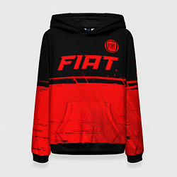 Толстовка-худи женская Fiat - red gradient посередине, цвет: 3D-черный