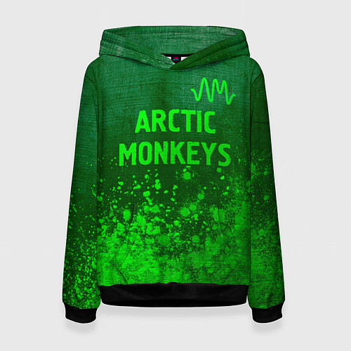 Женская толстовка Arctic Monkeys - green gradient посередине / 3D-Черный – фото 1