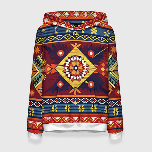 Женская толстовка Стиль советского ковра узоры и орнамент / 3D-Белый – фото 1