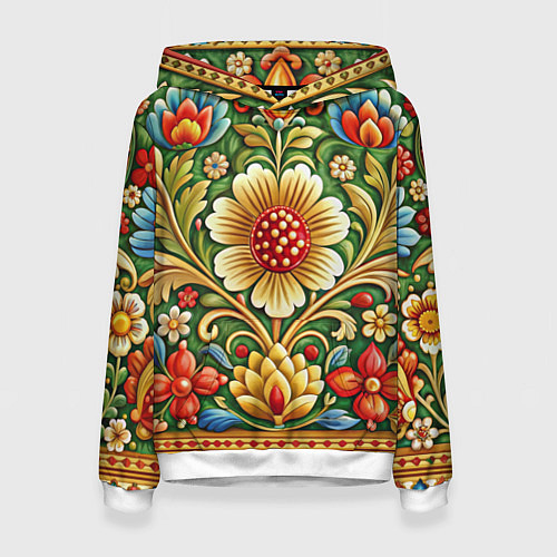 Женская толстовка Стиль советского ковра узоры и орнамент / 3D-Белый – фото 1