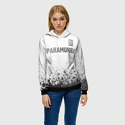 Толстовка-худи женская Paramore - white gradient посередине, цвет: 3D-черный — фото 2