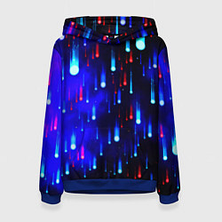 Толстовка-худи женская Космические метеориты, цвет: 3D-синий