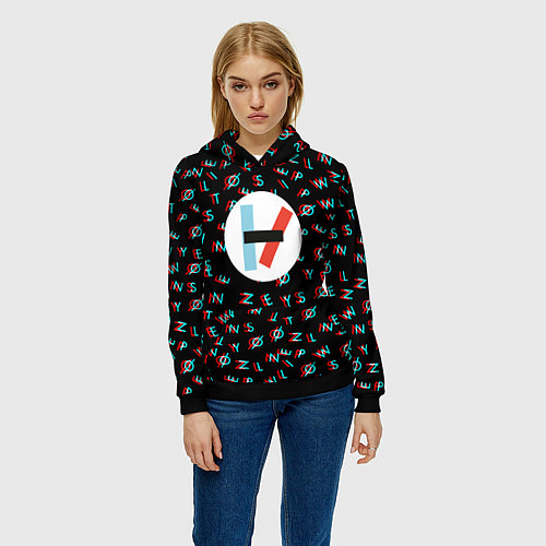 Женская толстовка Twenty one pilots glitch / 3D-Черный – фото 3