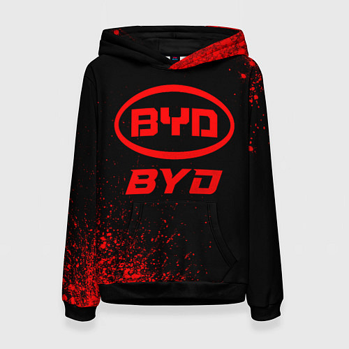 Женская толстовка BYD - red gradient / 3D-Черный – фото 1