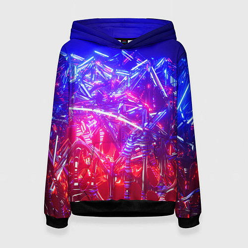 Женская толстовка Неоновая геометрическая абстракция / 3D-Черный – фото 1