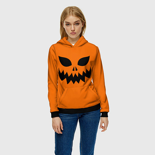Женская толстовка Злая тыква верх / 3D-Черный – фото 3
