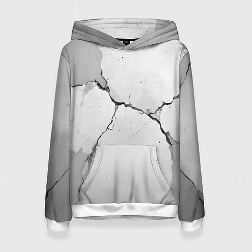 Женская толстовка Растрескавшийся бетон / 3D-Белый – фото 1