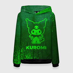 Толстовка-худи женская Kuromi - green gradient, цвет: 3D-черный