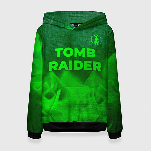 Женская толстовка Tomb Raider - green gradient посередине / 3D-Черный – фото 1