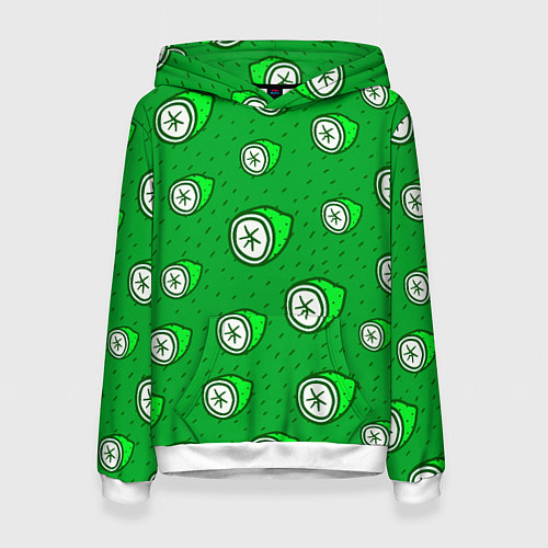 Женская толстовка Лимонный паттерн / 3D-Белый – фото 1