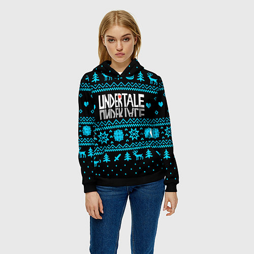 Женская толстовка Undertale rpg winter / 3D-Черный – фото 3