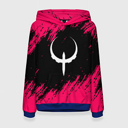 Толстовка-худи женская Quake розовые краски, цвет: 3D-синий