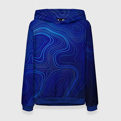 Женская толстовка Синяя топография / 3D-Синий – фото 1