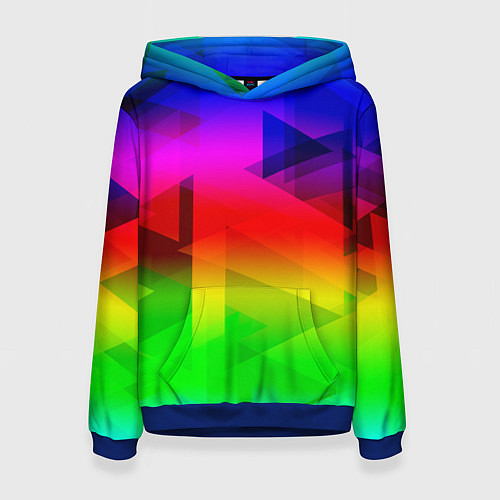 Женская толстовка Неоновая геометрия градиент / 3D-Синий – фото 1