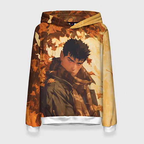 Женская толстовка Гатс в клетчатом шарфе / 3D-Белый – фото 1