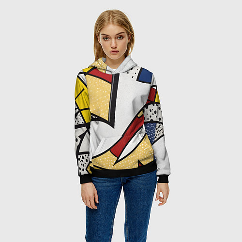 Женская толстовка Абстракция в стиле поп-арт / 3D-Черный – фото 3
