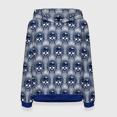Женская толстовка Черепной паттерн / 3D-Синий – фото 1